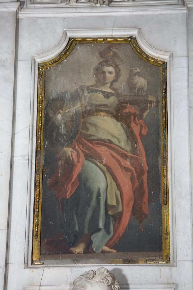 Allegoria della mansuetudine in olio su rame